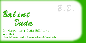 balint duda business card